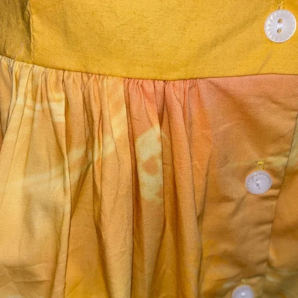 Banned Apparel Parasol Midi Dress Large Retro 50s Pinup Novelty Print Yellow - Picture 9 of 13